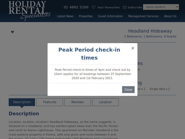 http://www.holidayrentalspecialists.com.au/accommodation/headland-hideaway