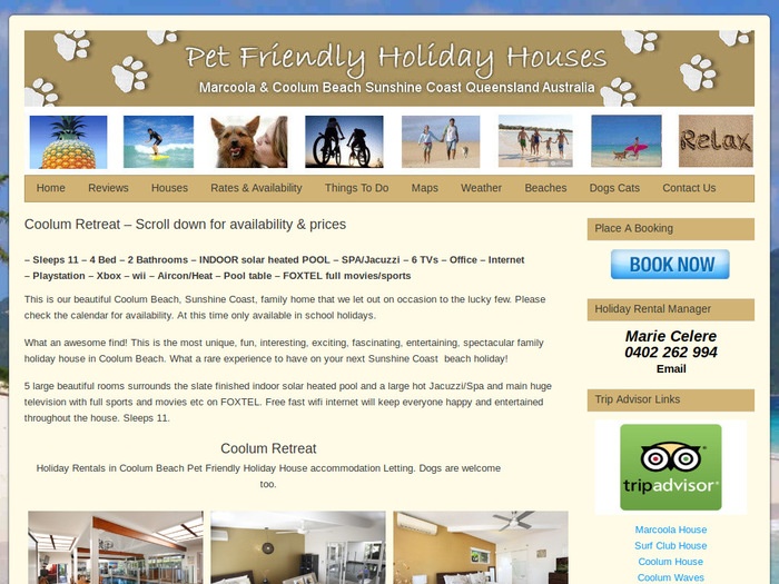 http://www.petfriendlyholidayhouses.com.au/sunshine-coast-holiday/coolum-beach-retreat/